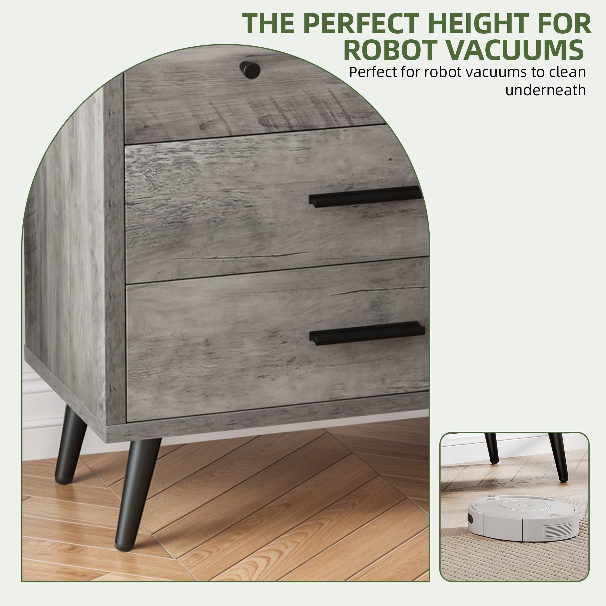 Uforic 6-Drawer Horizontal Dresser for , Wood Chest of Drawers, Gray