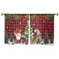 thumbnail image 2 of Red Plaid Christmas Sheer Curtains 45 Inches Long, Gnomes Xmas Tree Snowflake Winter Gifts Light Filtering Window Curtains for Living Room, Rod Pocket Voile Sheer Curtain Drapes, 52"Wx45"L, 2 Panels, 2 of 9