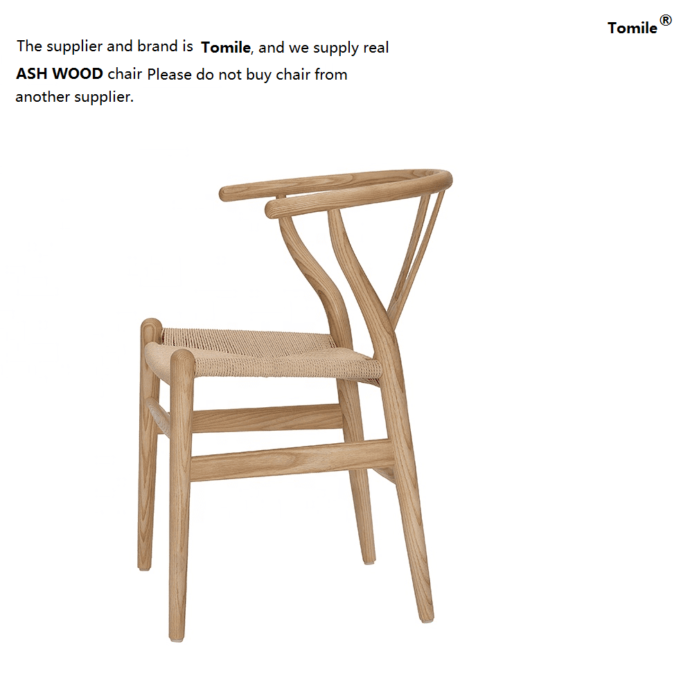 Tomile Solid Ash Wood Wishbone Chair for Dining Room Armrest Weave