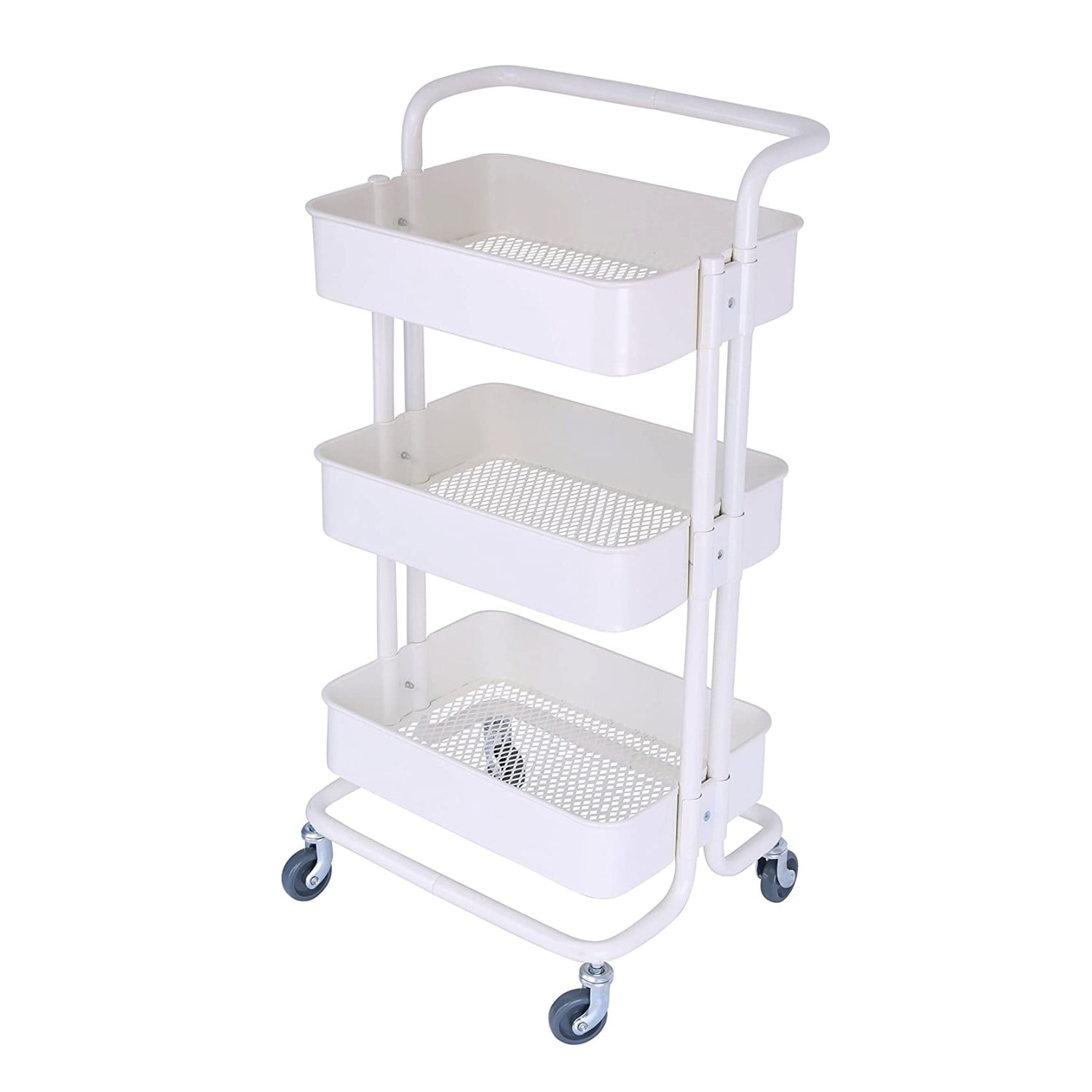 Carro Multiuso 42X37X86 Cm Acero 3 Niveles Blanco