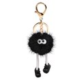 thumbnail image 1 of Llavero de bola de piel artificial lindo mini colgante de pompón esponjoso para bolsos de coche teléfono móvil negro, 1 of 5
