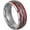 Silver, variant on Unisex Stainless Steel Unique Hawaiian Koa Wood Inlay Dome Abalone Shell Imitation Opal Center Wedding Bands Ring Comfort Fit