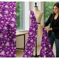 thumbnail image 5 of Soimoi Purple Cotton Cambric Fabric Leaves & Magnolia Floral Print Fabric by the Yard 56 Inch Wide, 5 of 7