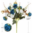 thumbnail image 3 of Nvzi Artificial Flowers,2 Packs of Artificial Roses, 24 Little Rose Silk Flowers. Plastic Flowers,Plants for Home Hotel Wedding Christmas Tables Decorations, Dark Blue, 3 of 4