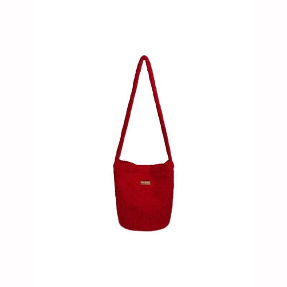 Baguery Fur Purse for Women - Slouchy Fuzzy Plaid Gingham Shoulder Bag Soft Winter Faux Fur Tote Handbag​