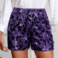 thumbnail image 2 of MEZZALL Women Sequin Party Shorts For Festive Club Shorts With Shine For Clubwear And Events Trendy Solid Color Summer Daily Casual Bottoms, 2 of 6