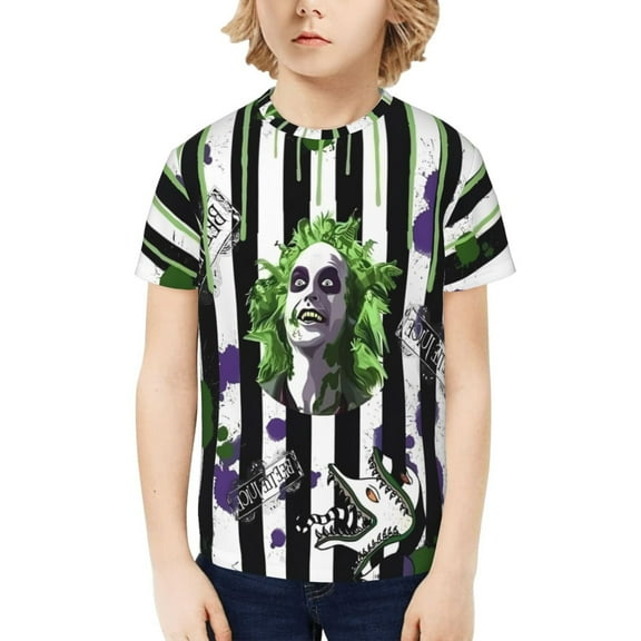Beetlejuice Kids T-Shirt 3d Printed Graphic T-Shirts Boys And Girls Short Sleeve Shirts For Youth Kids X-Small