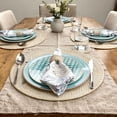 thumbnail image 5 of Kouboo Laguna Round Rattan Placemats For Dining Table, Heat Resistant Non-Slip Weave, Rattan Table Mat, White Wash, 5 of 5