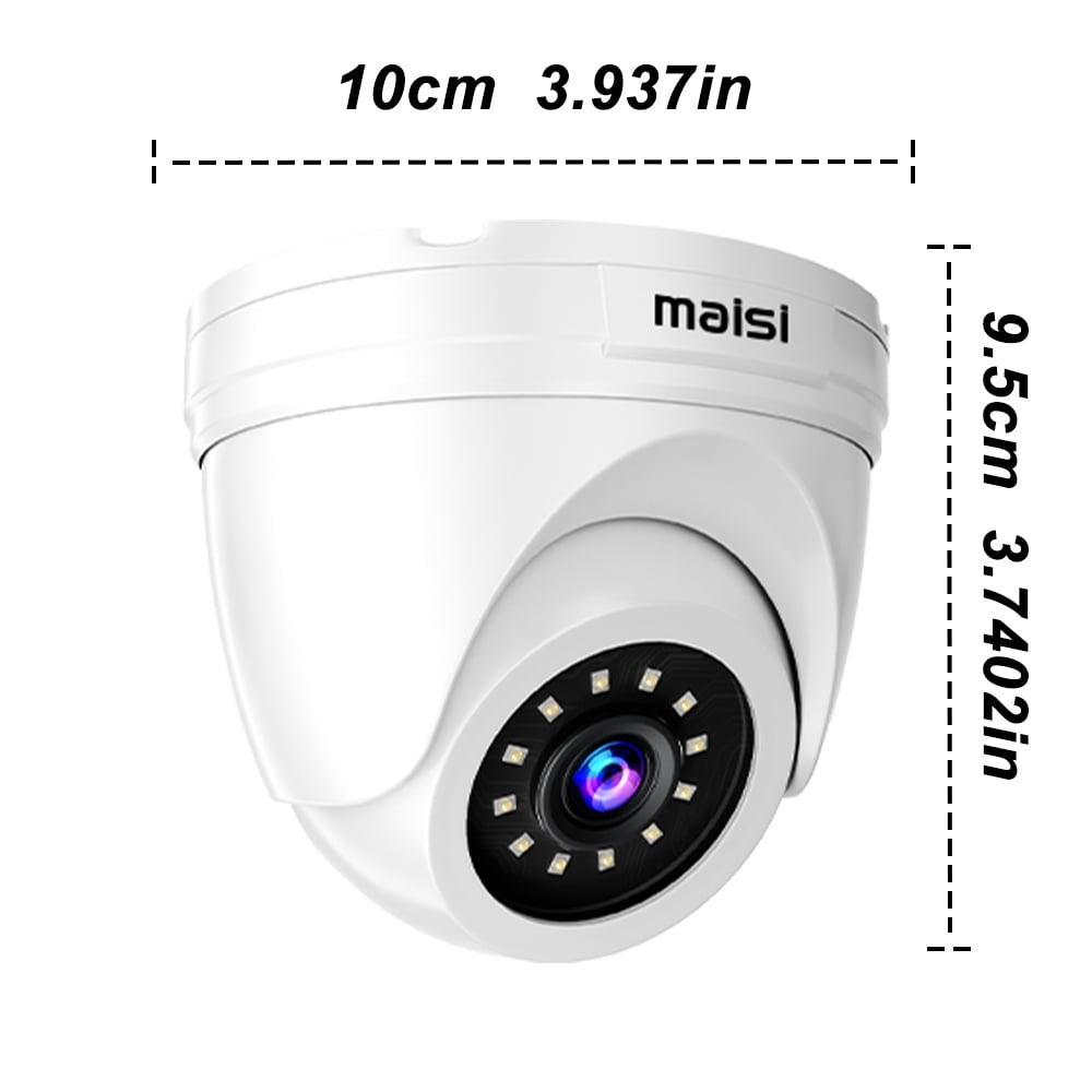 MAISI 4pcs 5MP Wired Security Cameras For DVR Camera System, Dome CCTV Surveillance Cameras With 4PCS BNC Cable, Night Vision, TVI Technology, And Wide Angle Lens For Home Security Monitor