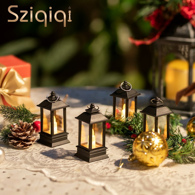 Sziqiqi Mini Lanterns Decorative LED Candles Vintage Hanging