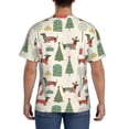 thumbnail image 3 of Bixox Men's Christmas Dachshund Dog Printed Short Sleeve Skinny Athletic T-Shirt, 3 of 6