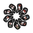 thumbnail image 4 of koolsoo 9Pcs Golf Iron Head Covers Set Golf Wedge Covers Set 4,5,6,7,8,9,P,A,S Creative Black, 4 of 9