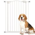 thumbnail image 1 of PawHut 29"-32" Pet Gate with Door Pressure Fit Dog Gate for Stairs, White, 1 of 10