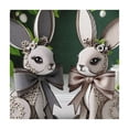 thumbnail image 4 of Acheng Bunnies Fabric Art Polka Dot Pattern Square Tablecloth Outdoor Fitted 100% Polyester Easter 36*36, 4 of 8