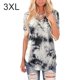 thumbnail image 3 of Minnieouse Camiseta de mujer con cuello en V y manga corta, camiseta teñida con corbata, blusa informal de verano en V Prendas para la parte del cuerpo Gris 3XL Minnieouse AP003160-06, 3 of 6