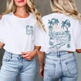 thumbnail image 2 of XIAOCHA Womens Tree Beach Graphic T Shirt Short Sleeve Front Back Print Casual Tops, 2 of 4