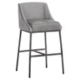 thumbnail image 1 of Sunpan Dalary 30" Contemporary Faux Leather Barstool with Metal Legs in Stone, 1 of 7