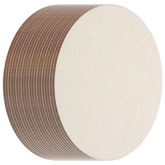 Hytrove 20Pcs Wood Craft Supplies Diy Wood Cutouts For Drawing Surface Beige Square