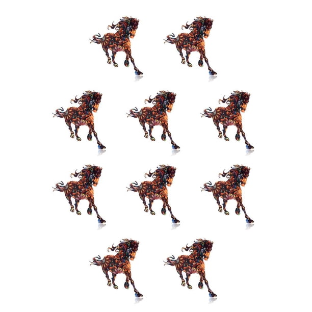 Minnieouse Broches de dibujos animados animales encantadores caballo joyería estilo Retro divertido esmalte solapa Clips bolsa niños niñas Caballo 10piezas Minnieouse CBP277648