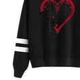 thumbnail image 3 of Aofany Valentine's Day Shirts for Womens Long Sleeve Hoodie Sweatshirt Letters Heart Printed Hooded Pullover Tops Blouse, 3 of 3