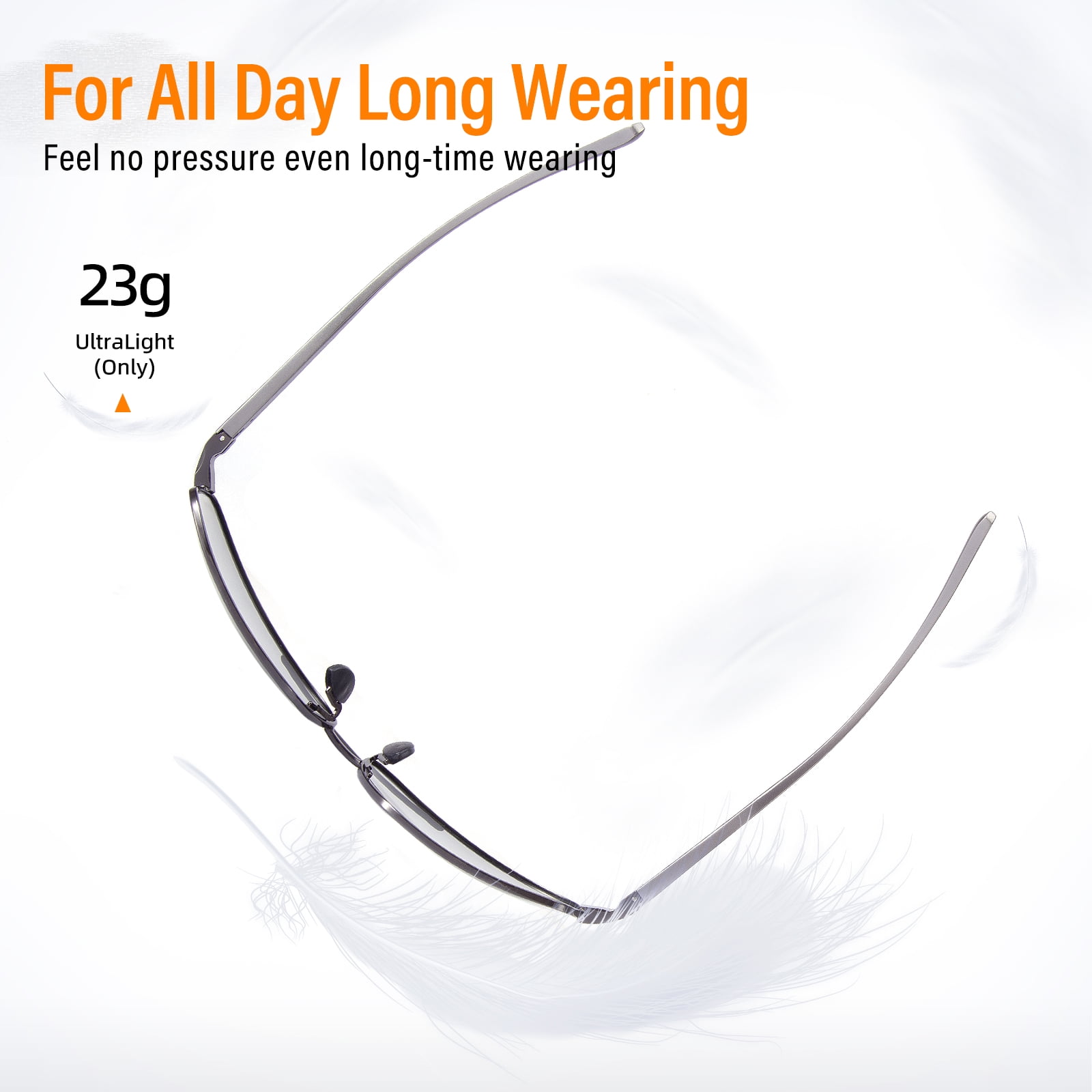 Bloomoak Polarized Sunglasses for Men & Women, Ultra Lightweight Rectangular /UV400 Protection