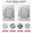 thumbnail image 4 of Sweats pour Femmes Col Rond Chute Légère Couleur Unie 2023 Mode Chaud Coupe Oversize Sweat-Shirt, 4 of 6