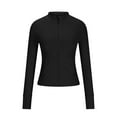 thumbnail image 4 of Lenpel Workout Jackets for Women Long Sleeve Full Zip up Running Yoga Tops Athletic Slim Outwear with Pockets, 4 of 6