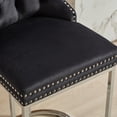 thumbnail image 4 of AOOWOW 26" Counter Height Bar Stools Set of 2, Modern Velvet Barstools with Button Back&Rivet Trim Upholstered Kitchen Island Chairs, 4 of 10