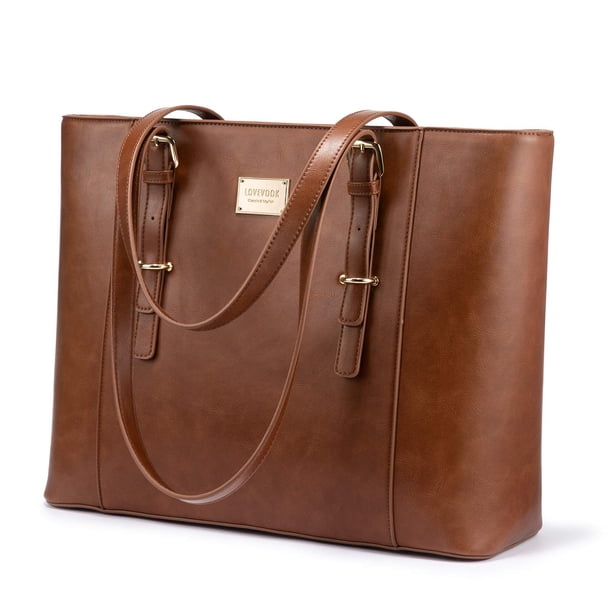 Bolsa para portátil LOVEVOOK de piel estructurada para mujer 15.6 pulgadas