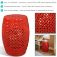 thumbnail image 4 of Sunnydaze Marrakesh Lattice 17.75" Ceramic Garden Stool Side Table, Red, 4 of 11