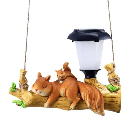 

Solar Garden Light with Squirrel Decoration 300mAh Solar Hanging Lamp with Hanging Rope for Outdoor Garden Courtyard Balcony