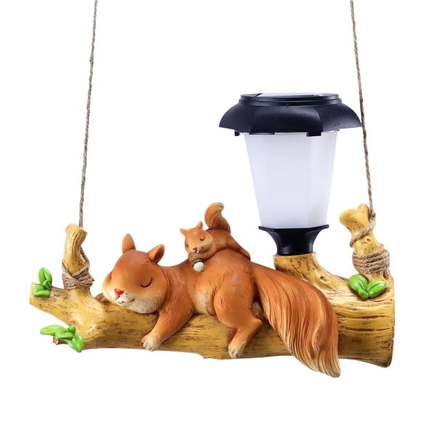 Luz Solar De Jardín Con Decoración De Ardilla Lámpara Colgante Solar De 300 Mah Con Cuerda Colgante Para Jardín Al Aire Libre Patio Balcón Inevent HA017854-00