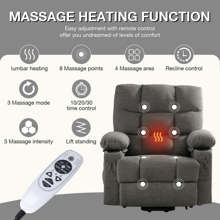 uhomepro Massage Recliner Chair, Electric Heated Power Lift