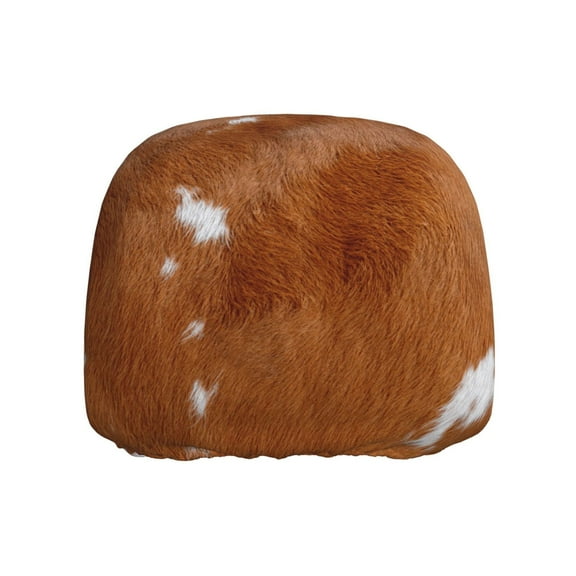 2 Breathable Soft Car Seat Headrest Covers Universal Accessories And Decorations Brown Cow Print