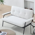 thumbnail image 2 of Xukmct 2 Seater Upholstered Sofa Couch with Metal Frame, 53 inch Corduroy Loveseat Sofa for Living Room, Office, Bedroom, White, 2 of 10