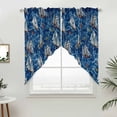 thumbnail image 2 of Swag Valance Curtains for Windows, Coastal Boat Ocean Light Filtering Kitchen Curtains with Rod Pocket, Coastal Sea Waves Summer Decorative Window Treatment Valances for Living Room, 36x36 - 2 PCS, 2 of 9
