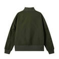 thumbnail image 4 of KeShDi Winter Jackets for Mens Jackets Men Solid-Color Casual Outdoor Zipper Pocket Baseball-Jacket Long Sleeve Stand-up Collar Jacket Army Green XL, 4 of 8