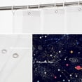 thumbnail image 3 of Dark Blue Cute Universe Decor Shower Curtain, Cartoon Dark Blue Galaxy Bathroom Decor Polyester Fiber Plastic Rings Quick-Drying Waterproof for Bathtubs/Bathroom, 72x72 inches, 3 of 6
