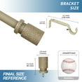 thumbnail image 3 of Urbanest 1" Hammered Adjustable Curtain Rod with Designer Finials — Heavy-Duty Metal Telescoping Rod, Easy Install, 84"–120″, Cottage Beige, 3 of 6