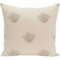 Simply Daisy 16" x 16" Coral Corral Coastal Print Pillow, Taupe
