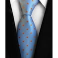 thumbnail image 3 of QCWQMYL Men's Blue Paisley Zipper Necktie – Pre-Tied Formal Wedding Tie with Dots, Polyester, 3 of 5