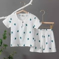 thumbnail image 2 of Swuxness Toddler Casual Short Sleeve 2 Piece Sets, Kids Summer Outfit Sets, Fashion Girls and Boys Casual Round Neck Blouses Shirts Sets White, 80, 2 of 3