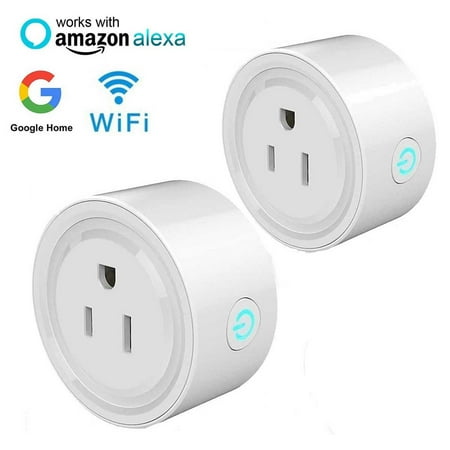 Electric Outlets Switches TSV Smart Plug 2 Pack Wi-Fi Enabled Mini Smart Switch Wireless Outlet No Hub Required, Switch On/Off your electric equipment from Anywhere, Timing Function ()