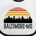 thumbnail image 4 of Inktastic Baltimore Maryland Skyline Sunset Boys or Girls Baby Bib, 4 of 4