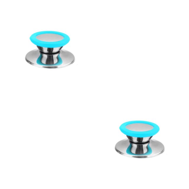 Reemplazo de perilla de tapa de olla de Acero inoxidable Billuyoard Antideslizante Azul Pequeño 2piezas