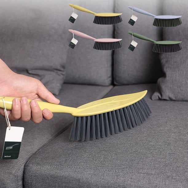 Juego de brochas de limpieza - Cepillo de cerdas suaves para cama, sofá, coche y muebles - Asa de 40 cm de largo - Rosa, verde, azul, amarillo
