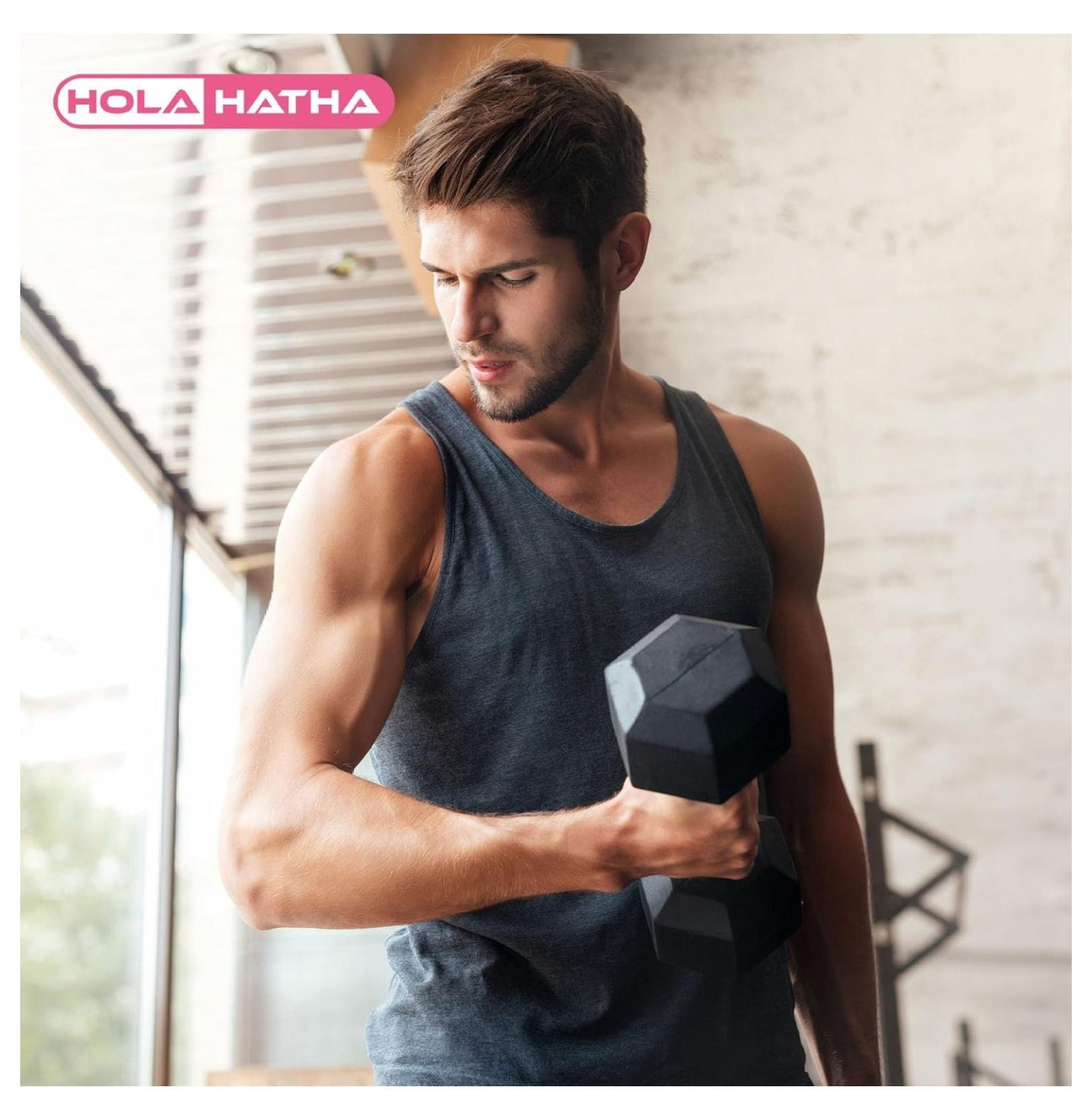 Iron Hexagonal Cast Exercise Dumbbell Free Weight with Contoured Textured Grip for Home Gym Exercise and Strength Training