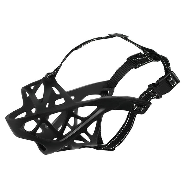 Dvkptbk Dog Mouth Cover Licking Biting Eating Breathable Adjustable Drinking Reflective Dog Mouth Cover