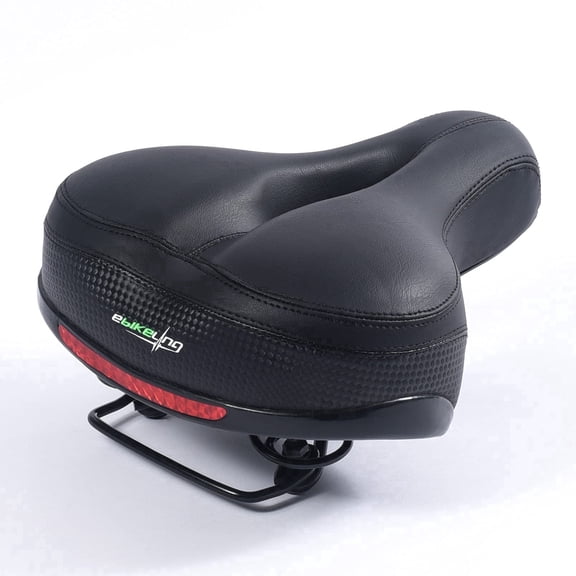 EBIKELING Black Bike Seat Dual Shock Absorbing Soft Comfortable Padded Bicycle Seat Cushion for Men Women Comfort - Memory Foam Universal Fit Bike Saddle for Exercise Outdoor Mountain Bikes