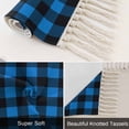 thumbnail image 5 of Bathroom Rug 2'x 3', Black Blue Plaid Woven Cotton Washable Rug with Tassels, Country Buffalo Checked Gingham Non Slip Front Door Mat for Entrance, Doorway, Hallway, Laundry Room, 5 of 9